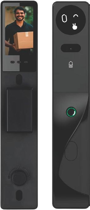 Vylox Series - 4 Pro AI smart lock with video screen showing a visitor