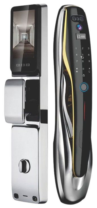 Vylox Series - 6 smart lock in chrome finish with video display